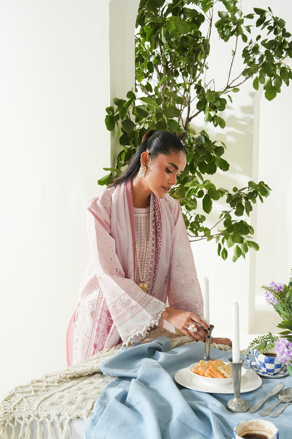 Maryum N Maria | Soiree Lawn | Salmon - House Of Hania