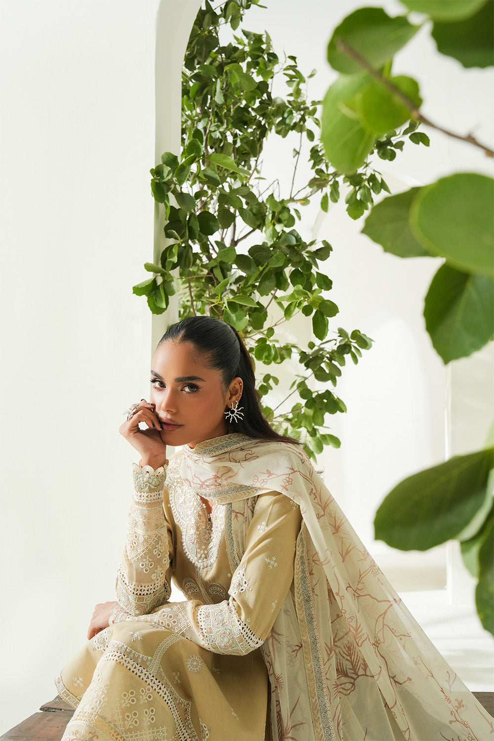 Maryum N Maria | Soiree Lawn | Summer Sand - House Of Hania