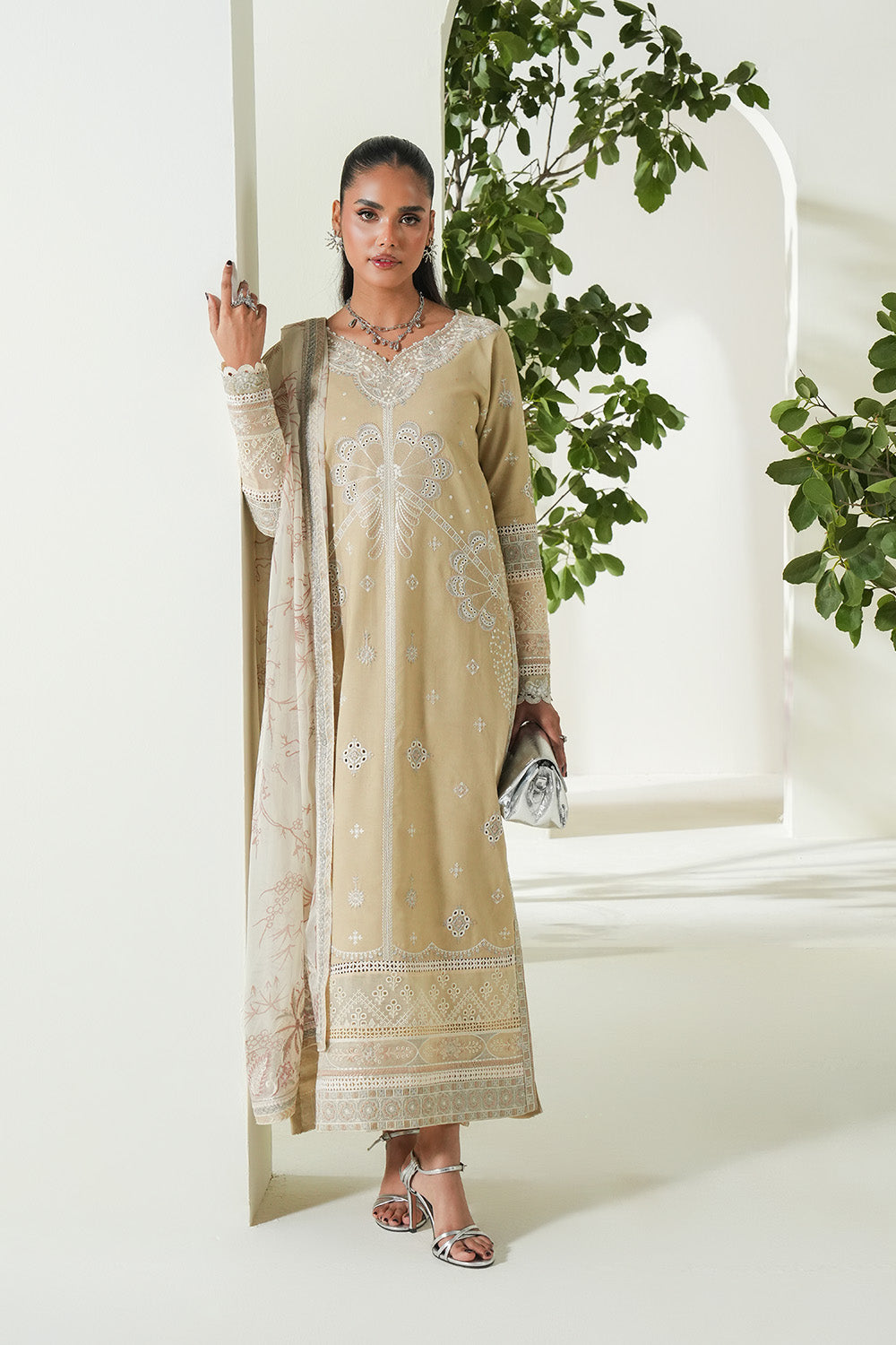 Maryum N Maria | Soiree Lawn | Summer Sand - House Of Hania