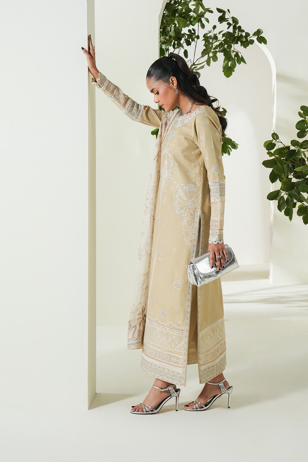 Maryum N Maria | Soiree Lawn | Summer Sand - House Of Hania