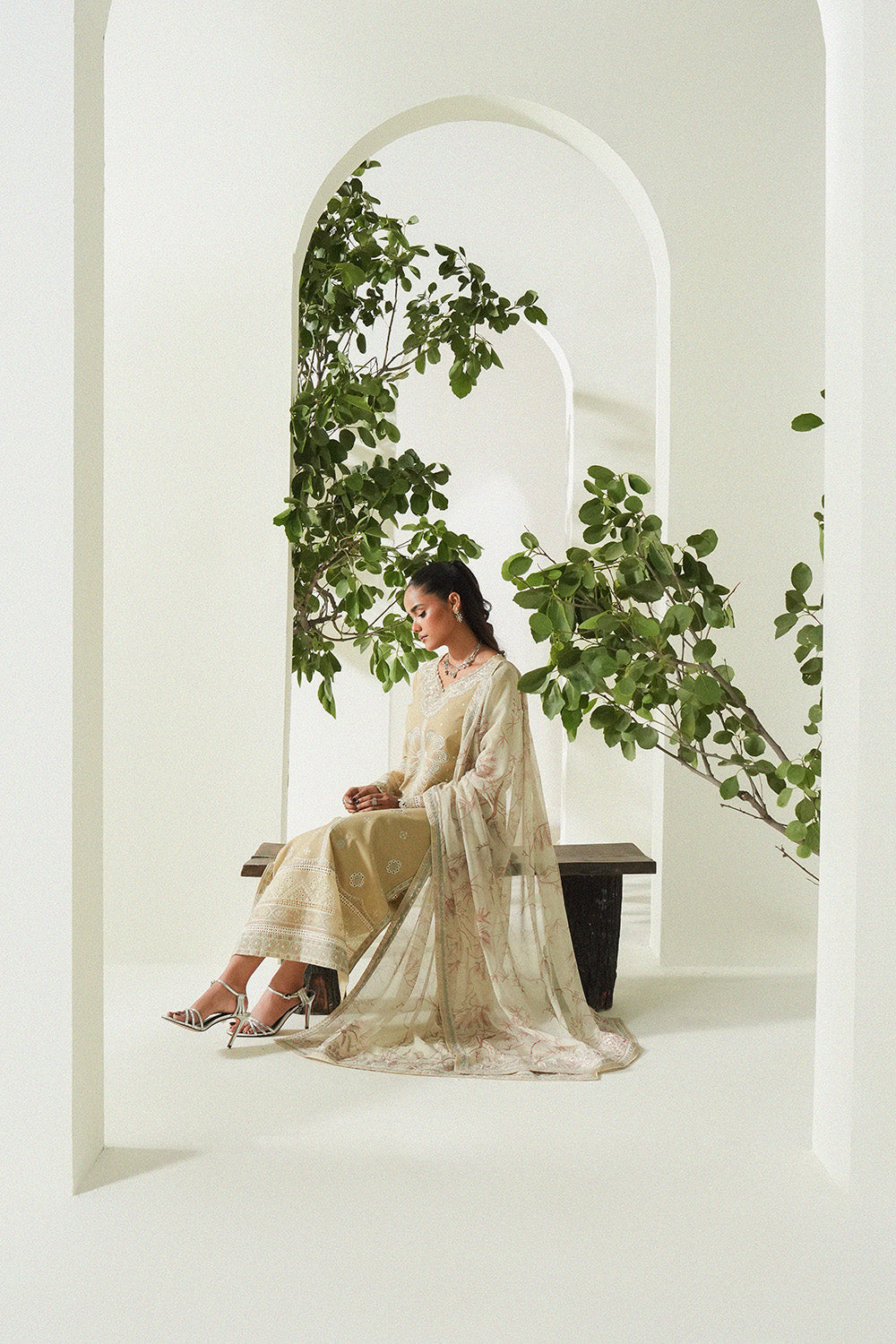 Maryum N Maria | Soiree Lawn | Summer Sand - House Of Hania