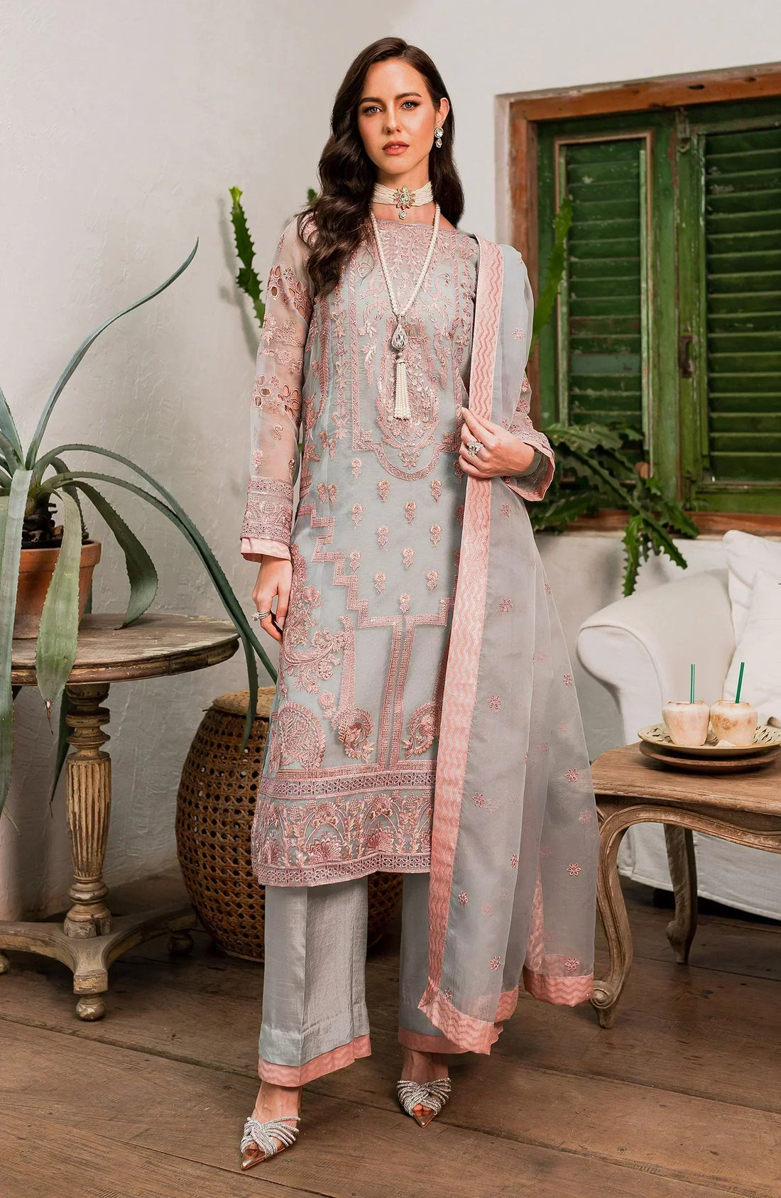 Maryum N Maria | Sorina Luxury Chiffon 23 | Dawn Blue (MW23-510) - House Of Hania