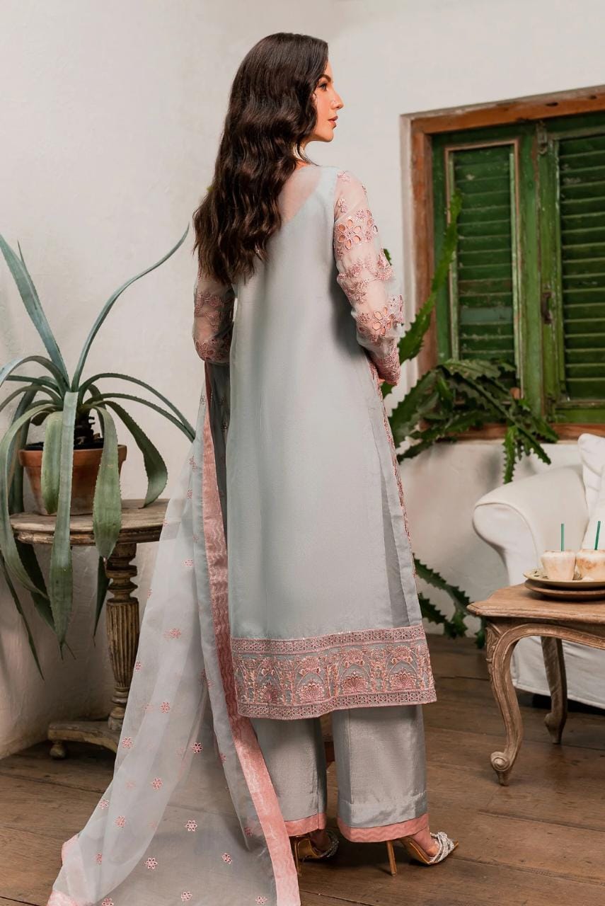 Maryum N Maria | Sorina Luxury Chiffon 23 | Dawn Blue (MW23-510) - House Of Hania