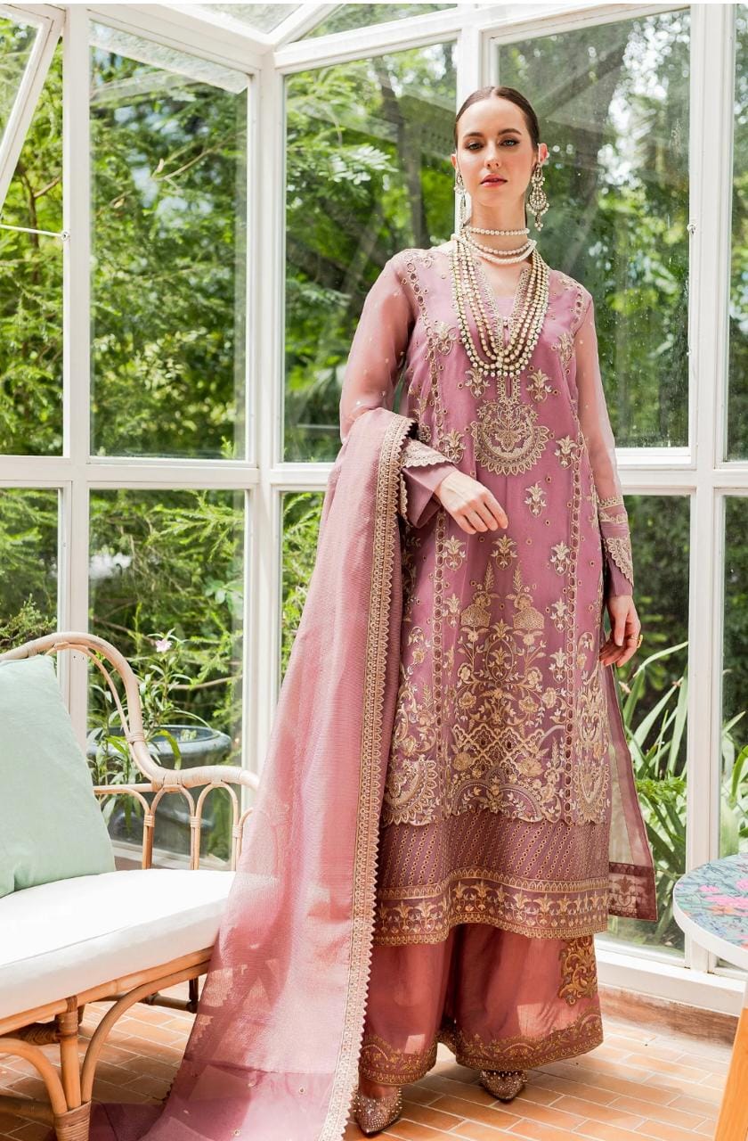 Maryum N Maria | Sorina Luxury Chiffon 23 | Dusty Rose (MW23-509) - House Of Hania