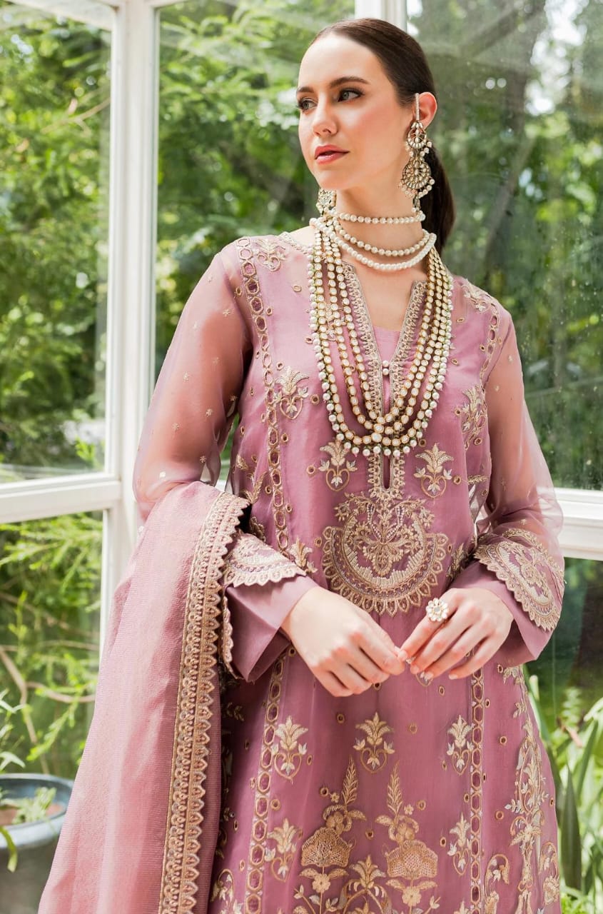 Maryum N Maria | Sorina Luxury Chiffon 23 | Dusty Rose (MW23-509) - House Of Hania