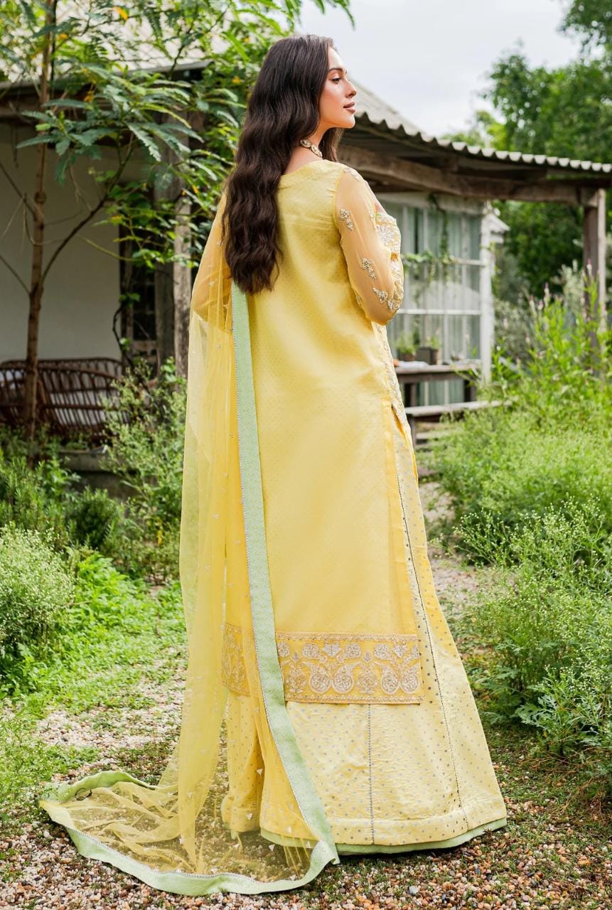 Maryum N Maria | Sorina Luxury Chiffon 23 | Lemon Zest (MW23-508) - House Of Hania
