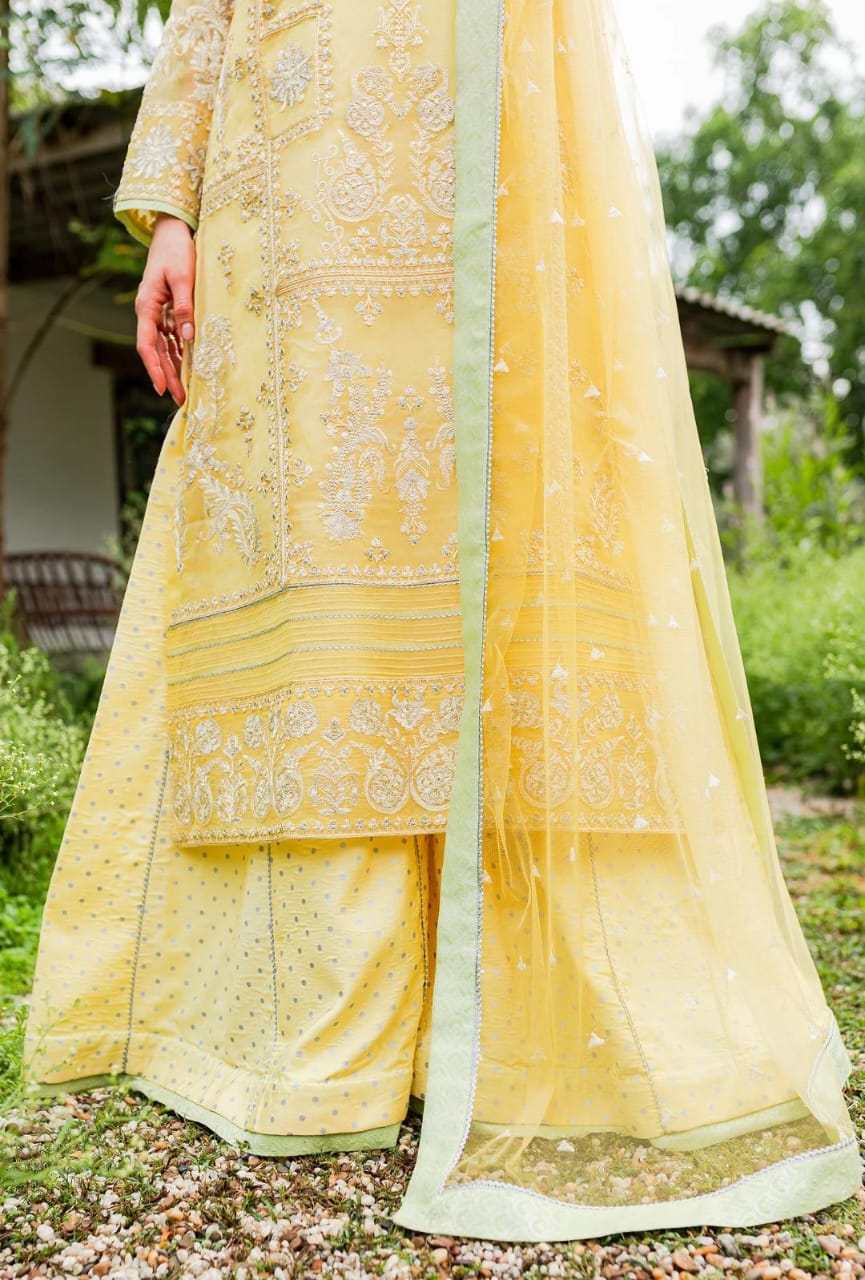 Maryum N Maria | Sorina Luxury Chiffon 23 | Lemon Zest (MW23-508) - House Of Hania