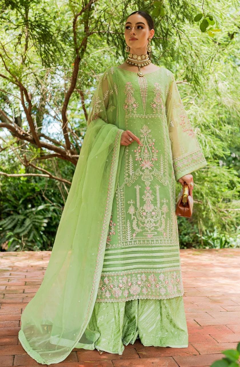 Maryum N Maria | Sorina Luxury Chiffon 23 | Lilly Green (MW23-506) - House Of Hania