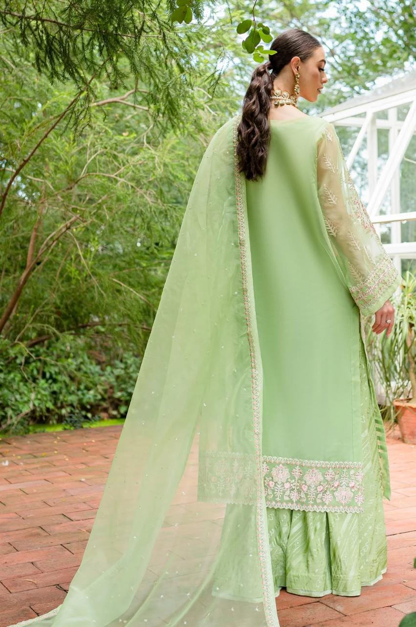 Maryum N Maria | Sorina Luxury Chiffon 23 | Lilly Green (MW23-506) - House Of Hania