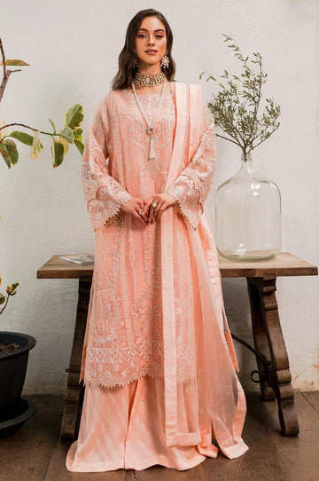Maryum N Maria | Sorina Luxury Chiffon 23 | Peach Parfait (MW23-505) - House Of Hania