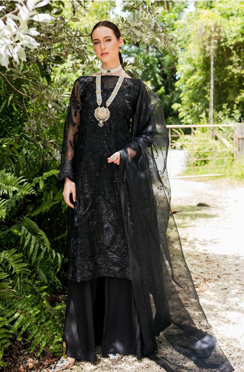 Maryum N Maria | Sorina Luxury Chiffon 23 | Raven (MW23-507) - House Of Hania