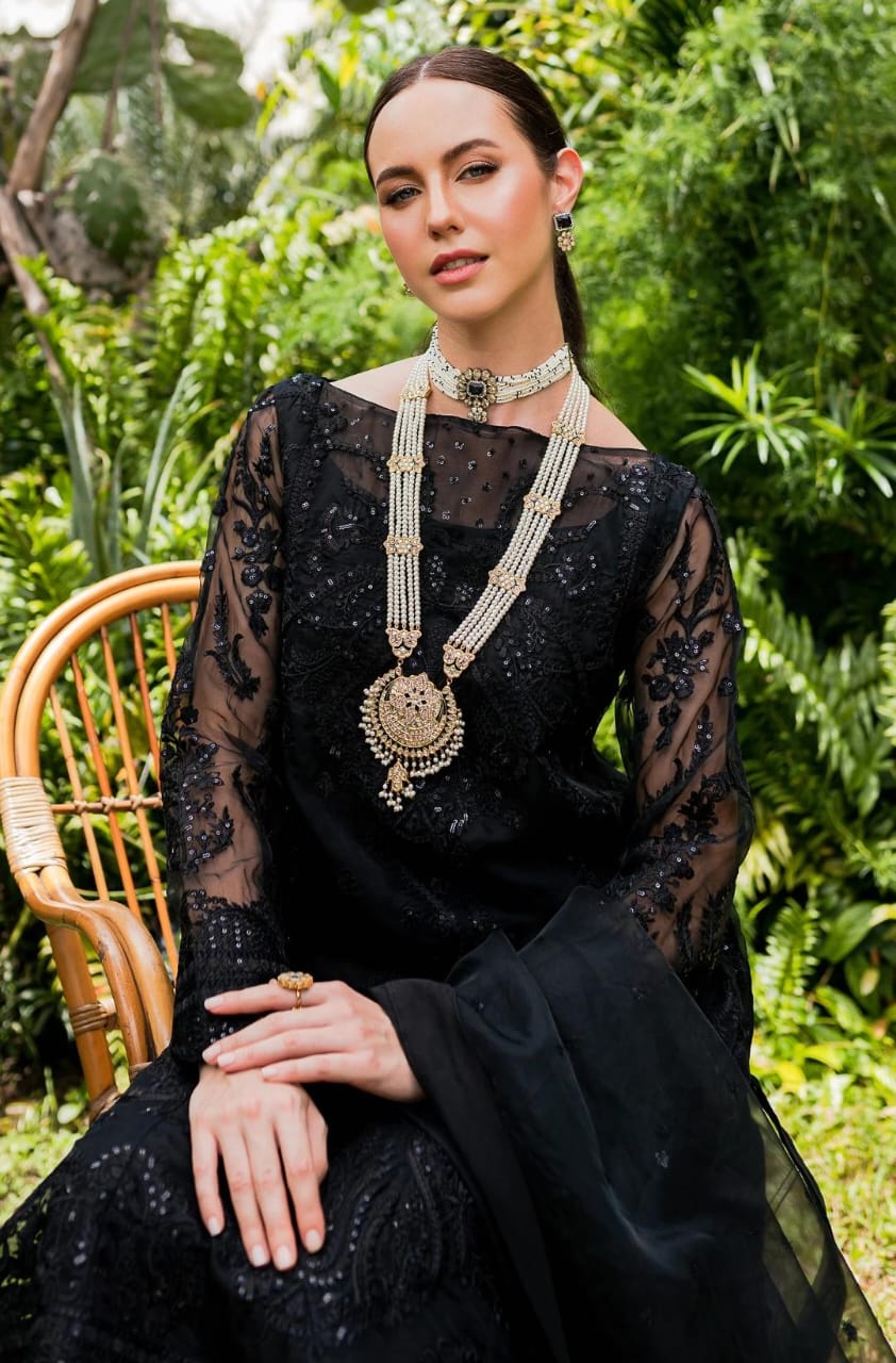 Maryum N Maria | Sorina Luxury Chiffon 23 | Raven (MW23-507) - House Of Hania