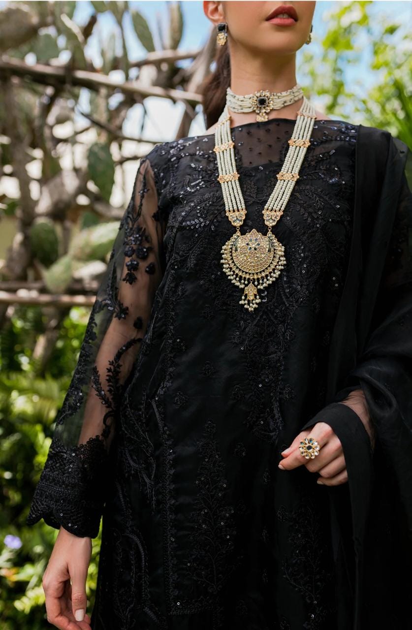 Maryum N Maria | Sorina Luxury Chiffon 23 | Raven (MW23-507) - House Of Hania