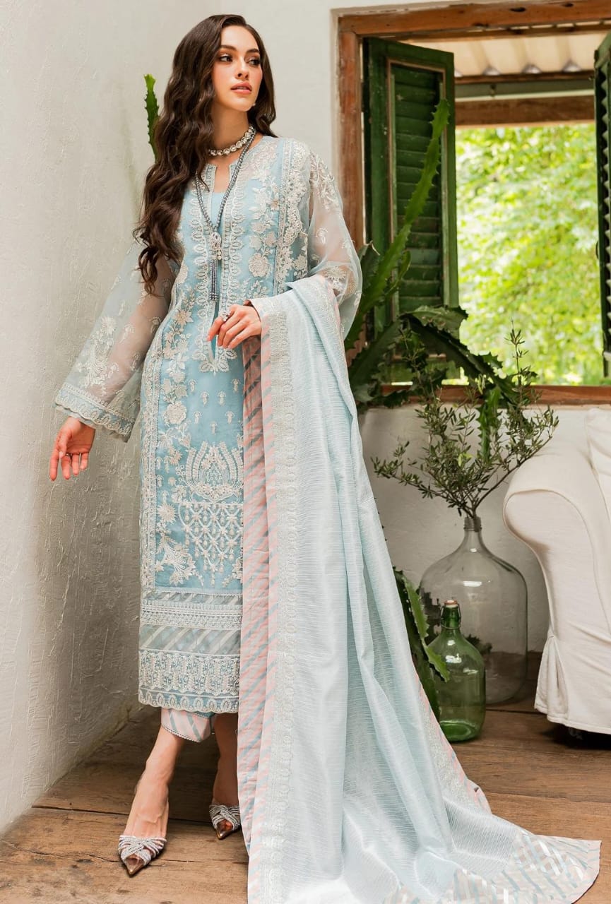 Maryum N Maria | Sorina Luxury Chiffon 23 | Sky Light (MW23-502) - House Of Hania