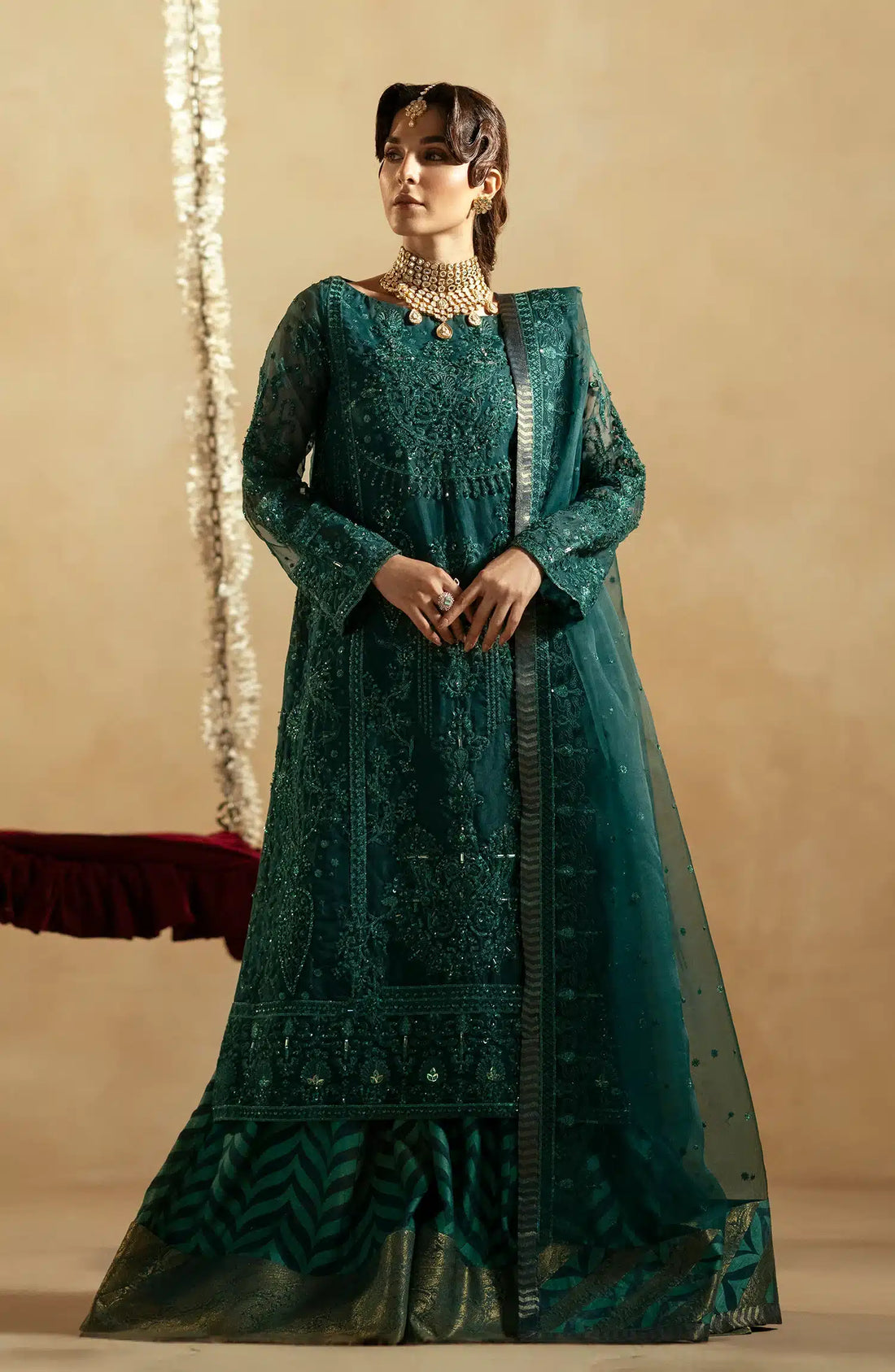 Maryum N Maria | Zamani Beghum Formals 23 | Emerald-(MW23-516) - House Of Hania
