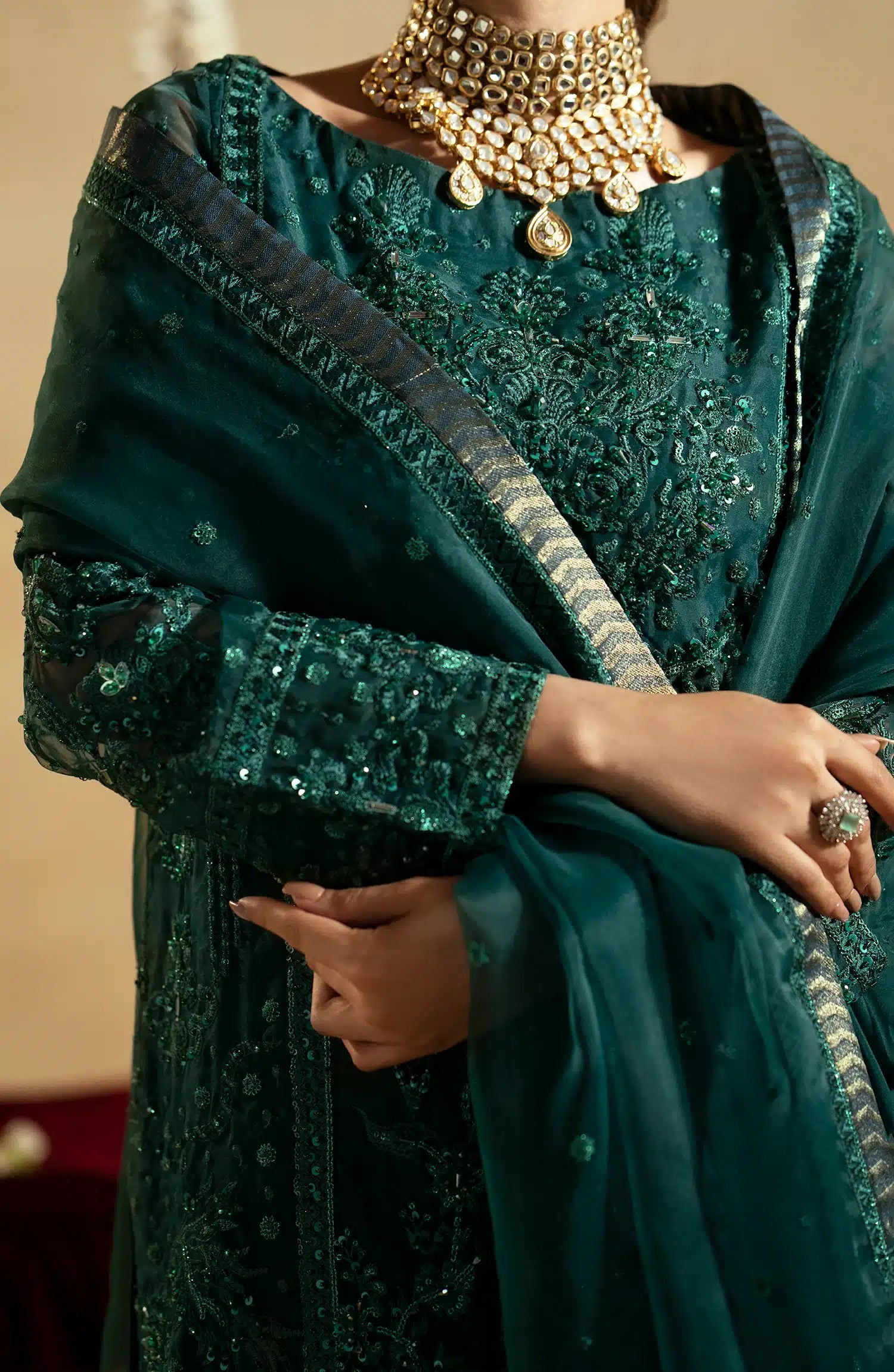 Maryum N Maria | Zamani Beghum Formals 23 | Emerald-(MW23-516) - House Of Hania