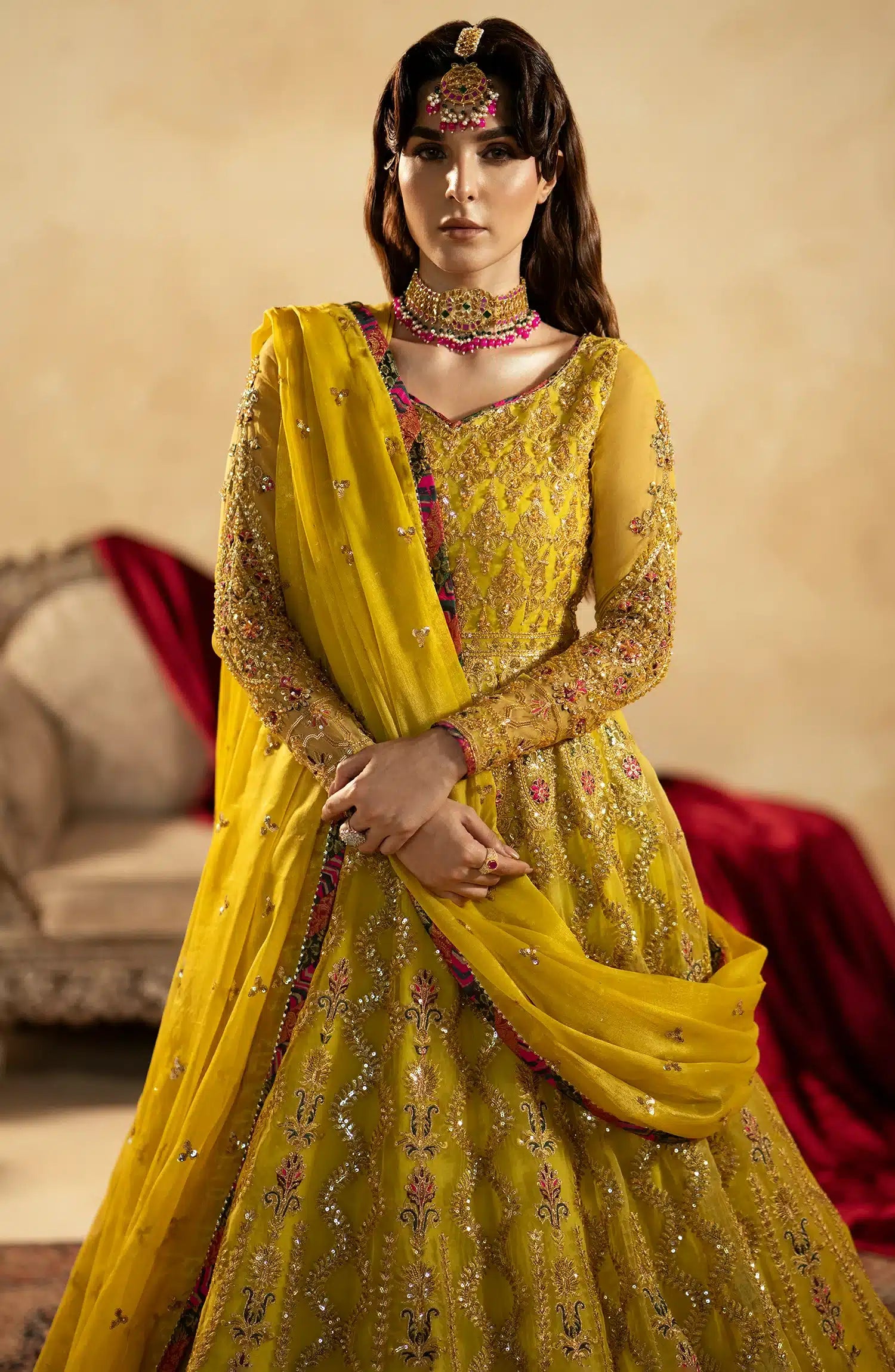 Maryum N Maria | Zamani Beghum Formals 23 | Peridot-(MW23-511) - House Of Hania