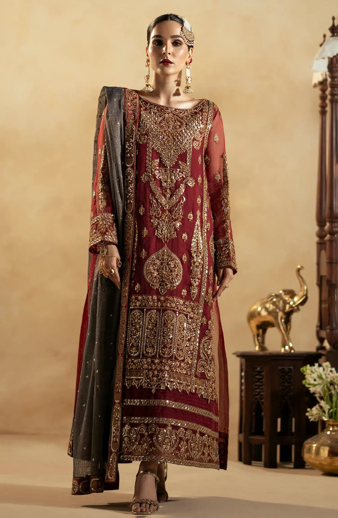 Maryum N Maria | Zamani Beghum Formals 23 | Ruby-(MW23-517) - House Of Hania