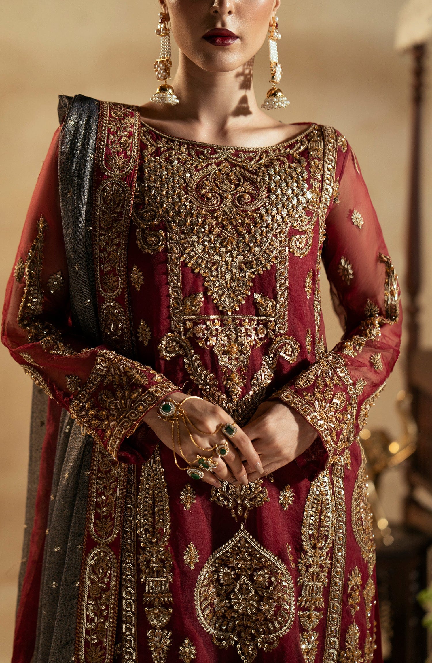 Maryum N Maria | Zamani Beghum Formals 23 | Ruby-(MW23-517) - House Of Hania