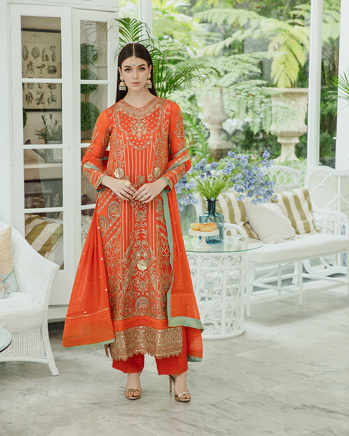 Maryum n Maria | Freesia Ariya Formals | SW23-509 - Tiger Orange - Mina - House Of Hania