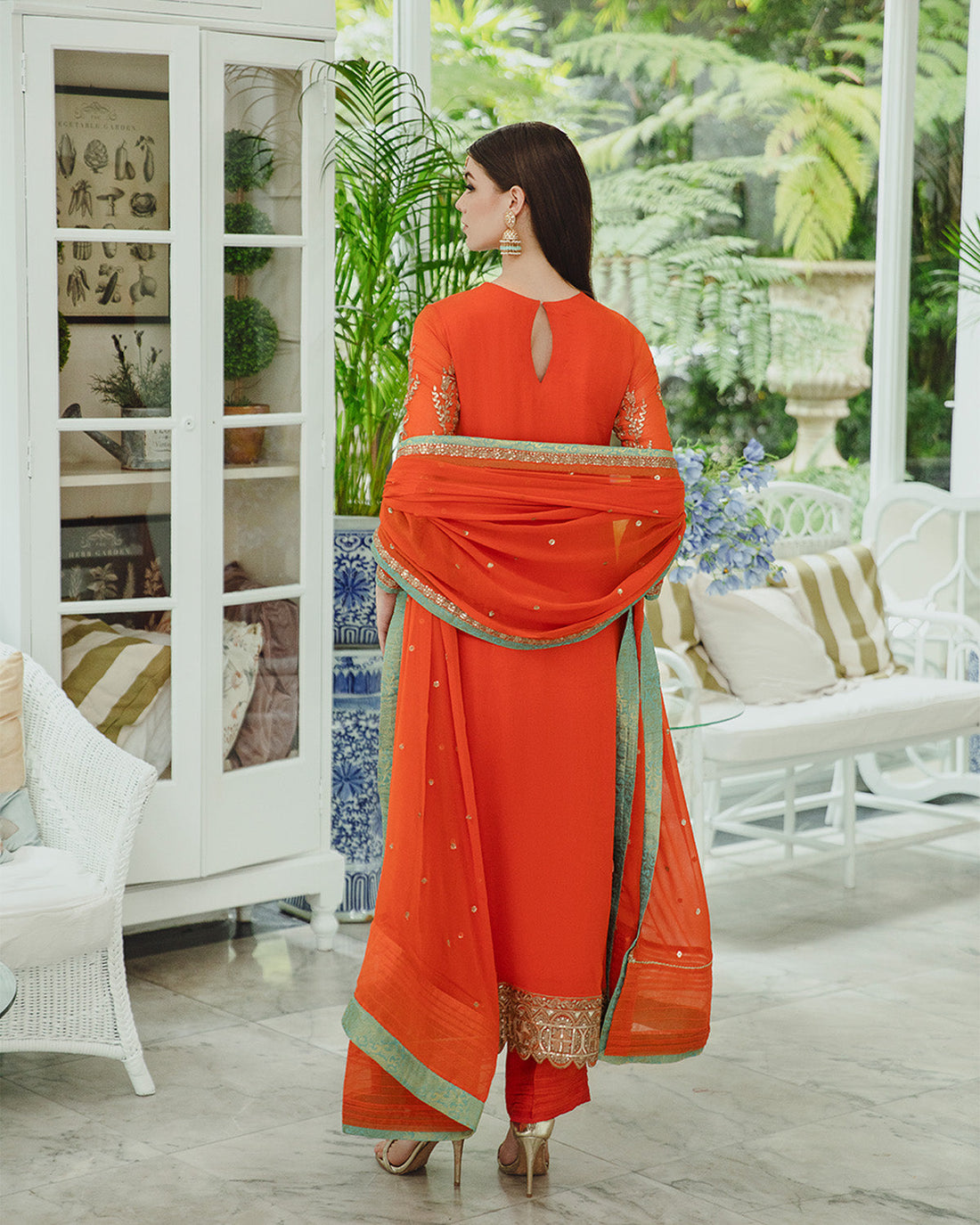 Maryum n Maria | Freesia Ariya Formals | SW23-509 - Tiger Orange - Mina - House Of Hania
