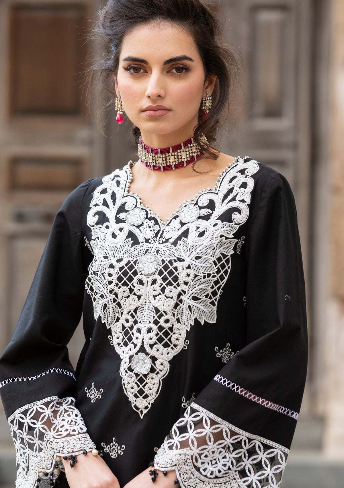 Meem | Luxury Eid Lawn 24 | MD-01 Black - House Of Hania