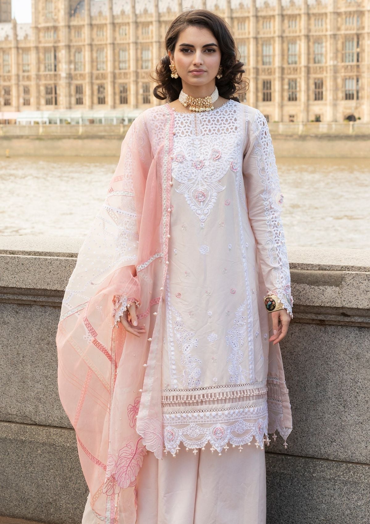 Meem | Luxury Eid Lawn 24 | MD-02 LIGHT PINK - House Of Hania