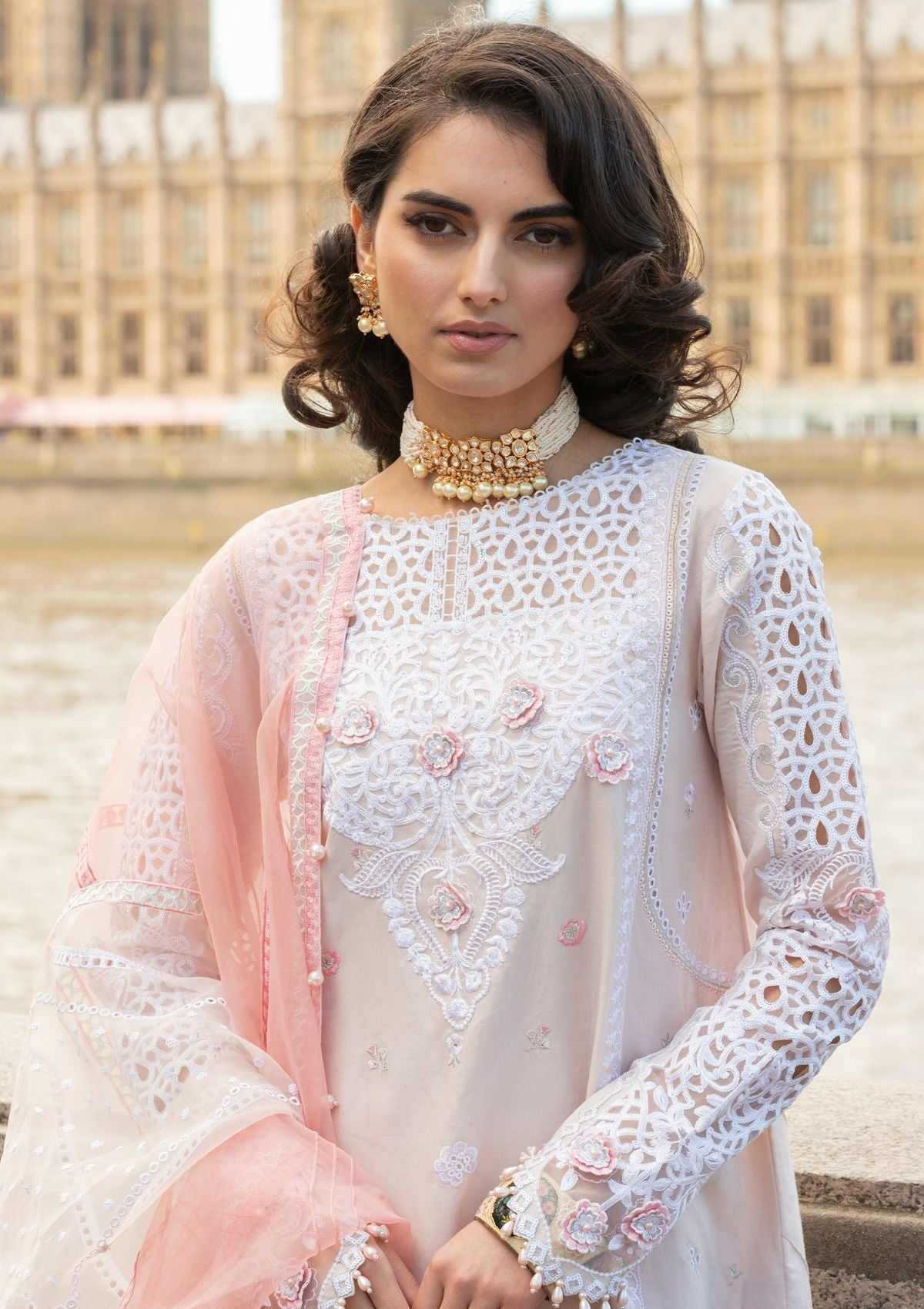 Meem | Luxury Eid Lawn 24 | MD-02 LIGHT PINK - House Of Hania