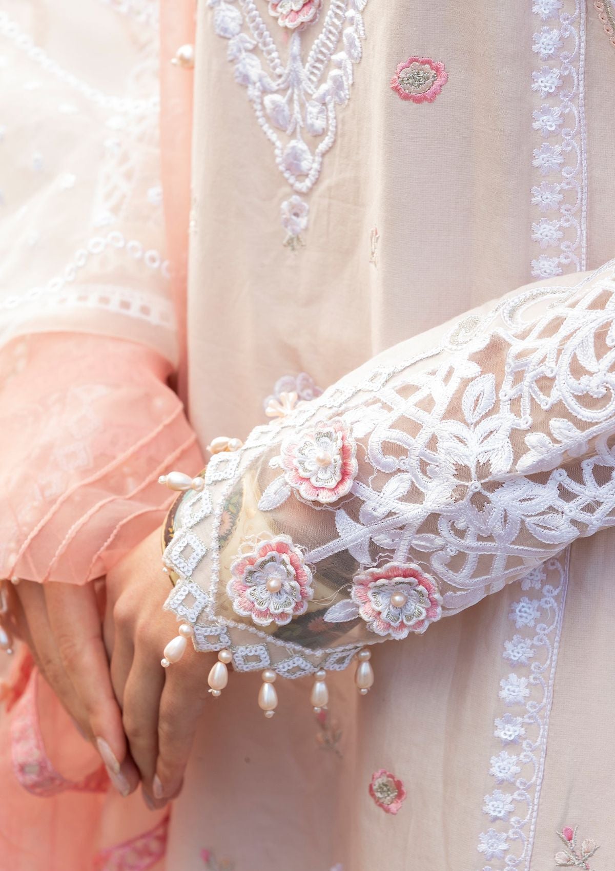 Meem | Luxury Eid Lawn 24 | MD-02 LIGHT PINK - House Of Hania