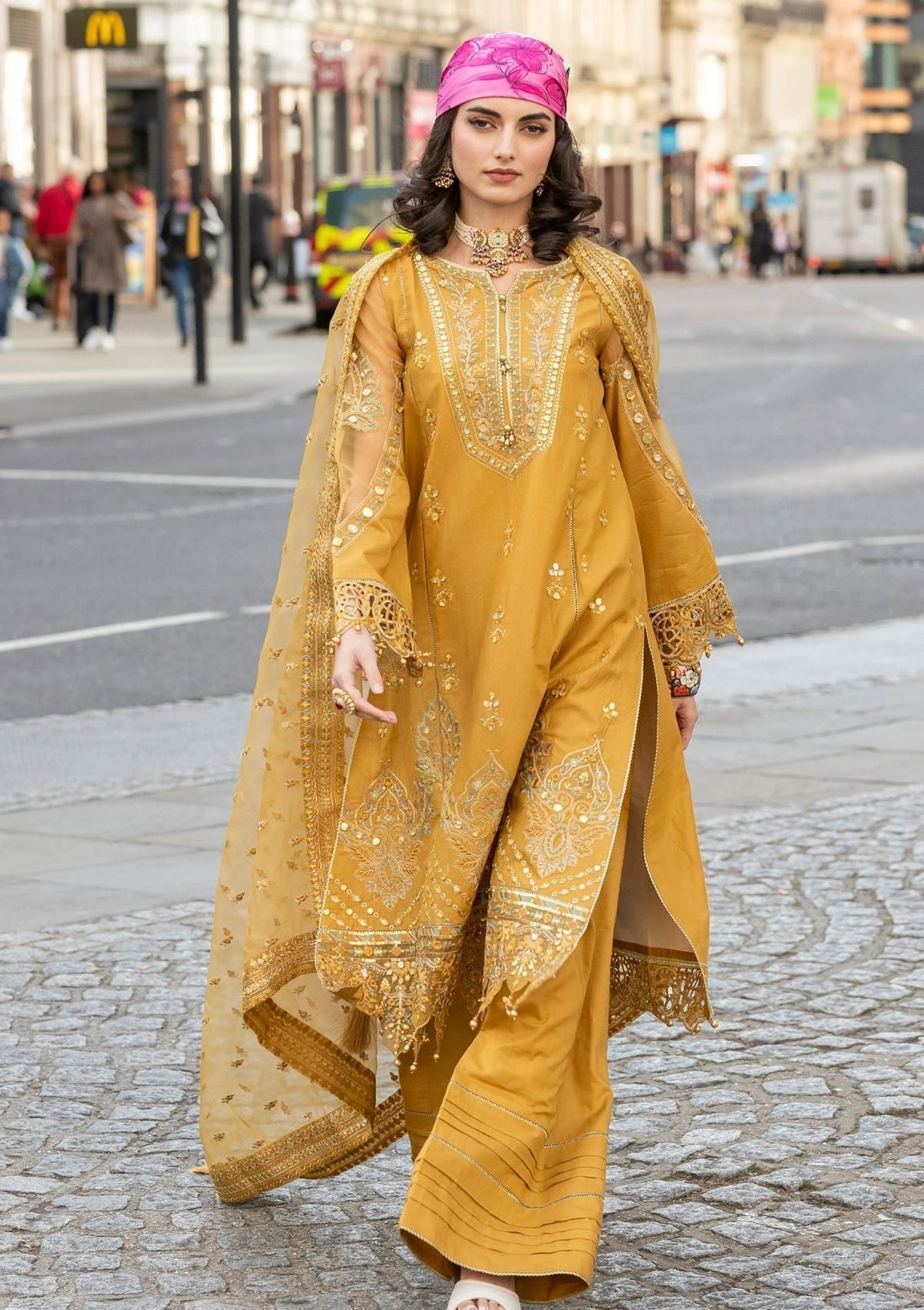 Meem | Luxury Eid Lawn 24 | MD-03 MUSTARD - House Of Hania