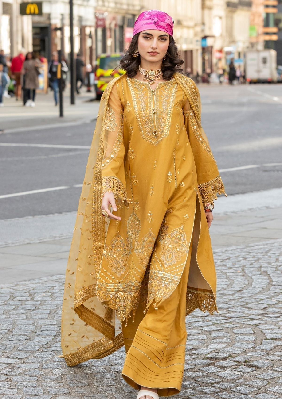 Meem | Luxury Eid Lawn 24 | MD-03 MUSTARD - House Of Hania