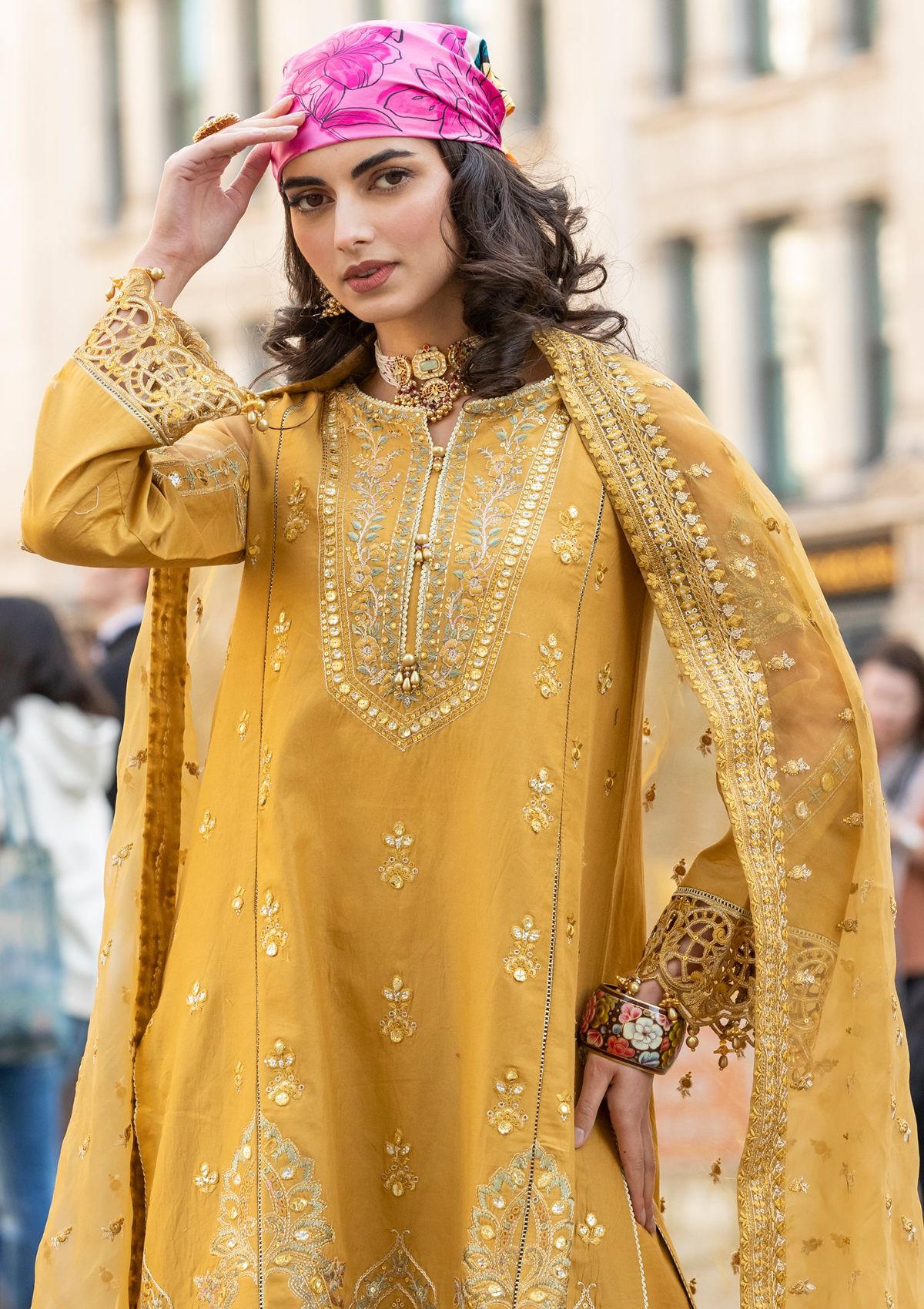Meem | Luxury Eid Lawn 24 | MD-03 MUSTARD - House Of Hania
