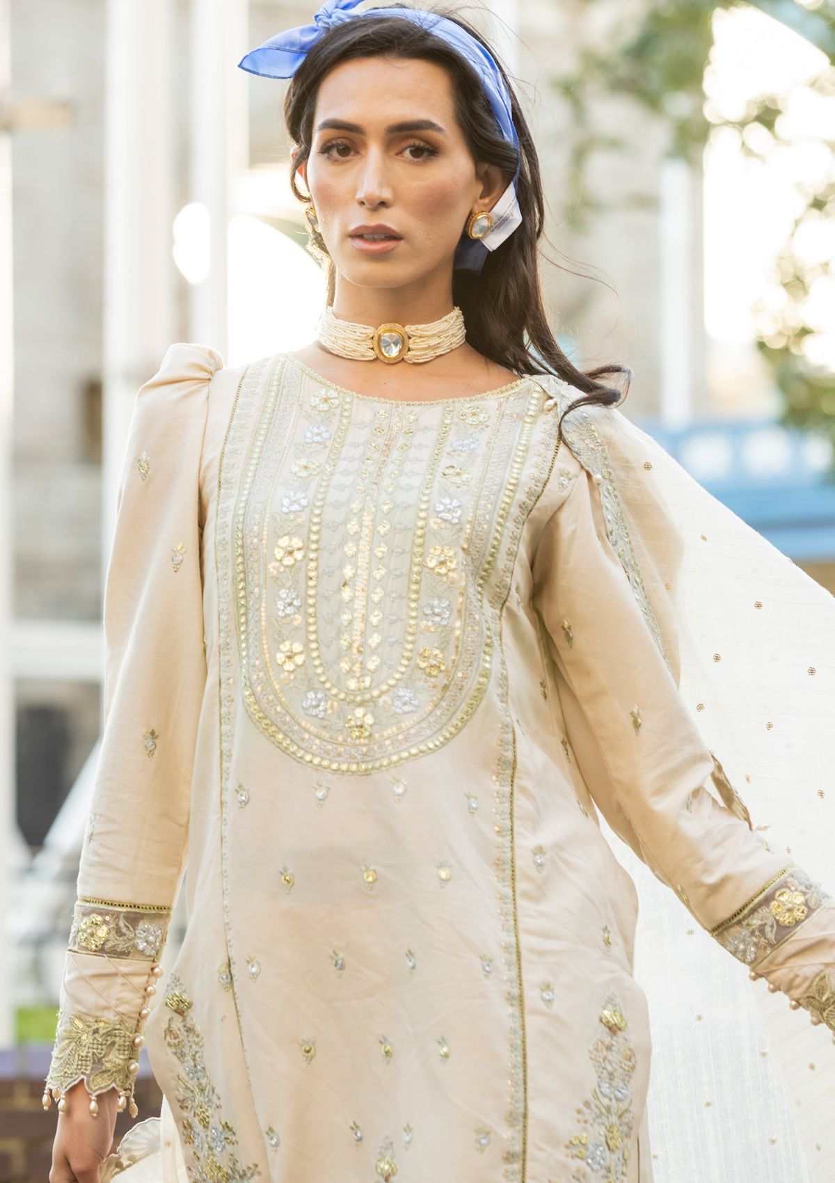 Meem | Luxury Eid Lawn 24 | MD-04 LIGHT SKIN - House Of Hania