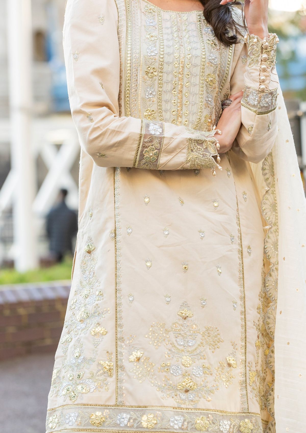 Meem | Luxury Eid Lawn 24 | MD-04 LIGHT SKIN - House Of Hania