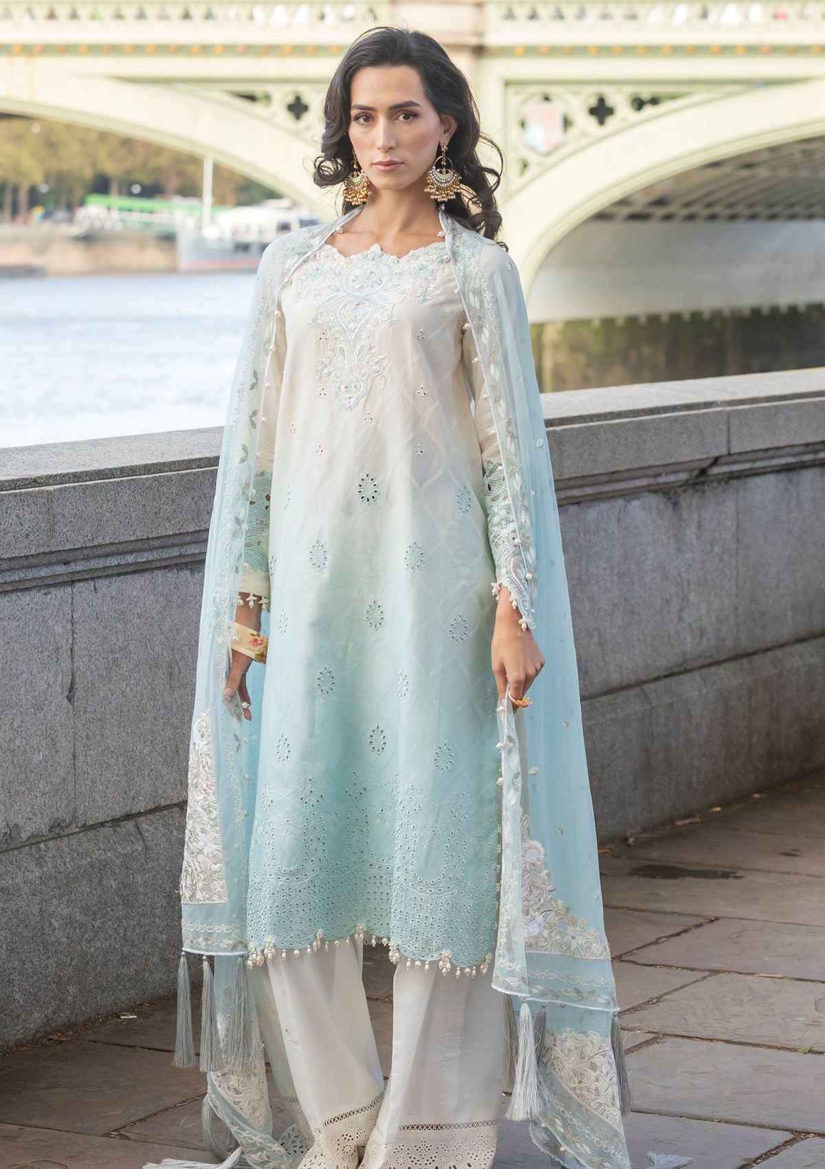 Meem | Luxury Eid Lawn 24 | MD-07 BLUE - House Of Hania