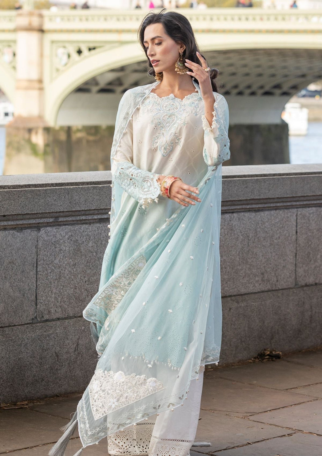 Meem | Luxury Eid Lawn 24 | MD-07 BLUE - House Of Hania