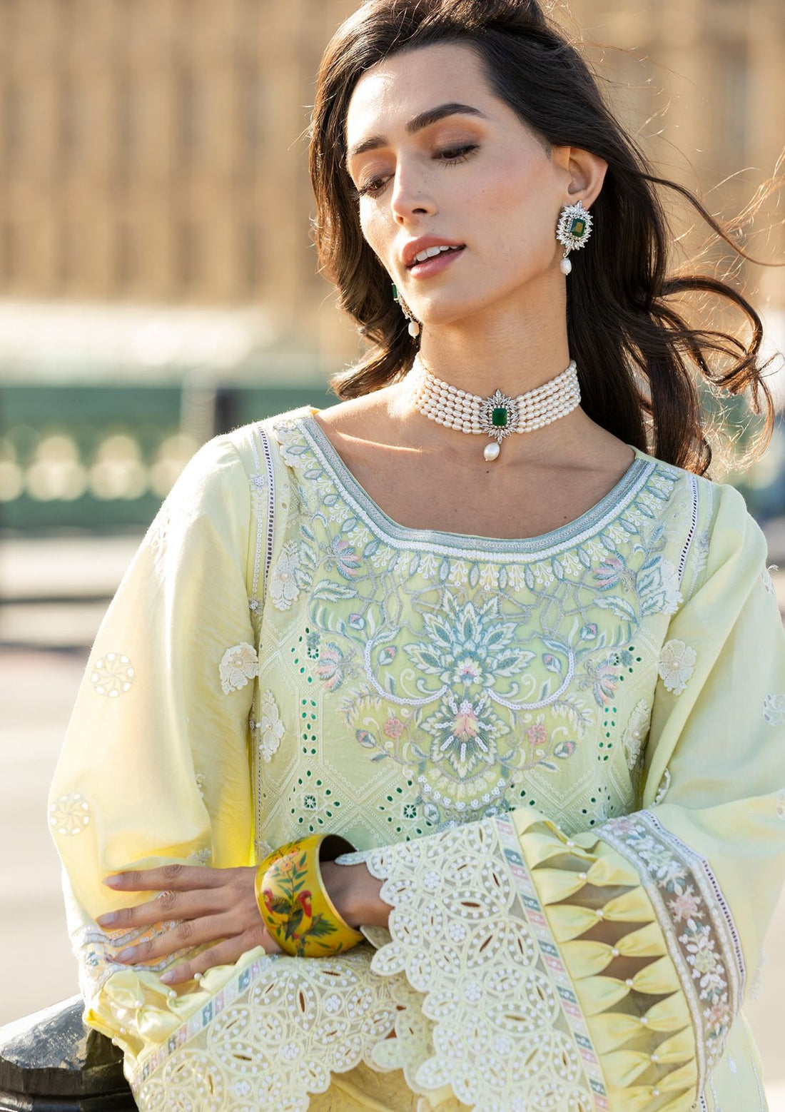 Meem | Luxury Eid Lawn 24 | MD-08 YELLOW - House Of Hania