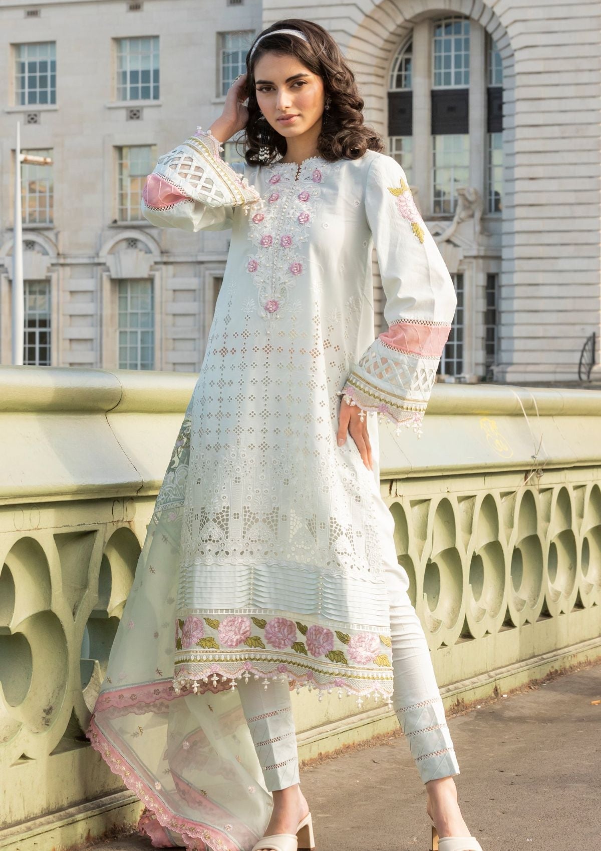 Meem | Luxury Eid Lawn 24 | MD-09 LIGHT BLUE - House Of Hania