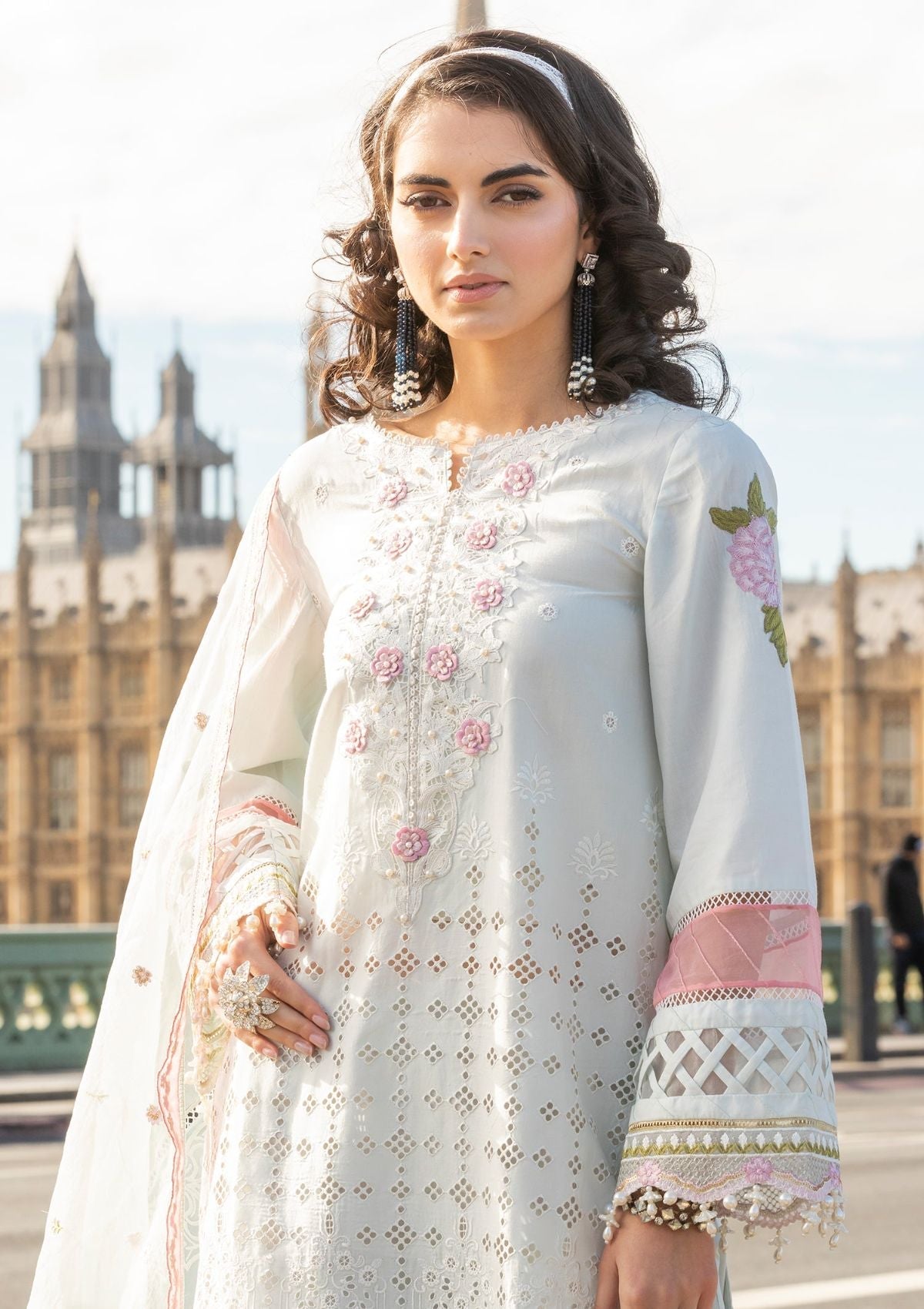 Meem | Luxury Eid Lawn 24 | MD-09 LIGHT BLUE - House Of Hania