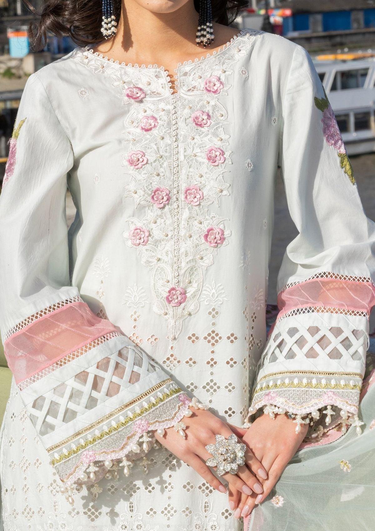 Meem | Luxury Eid Lawn 24 | MD-09 LIGHT BLUE - House Of Hania