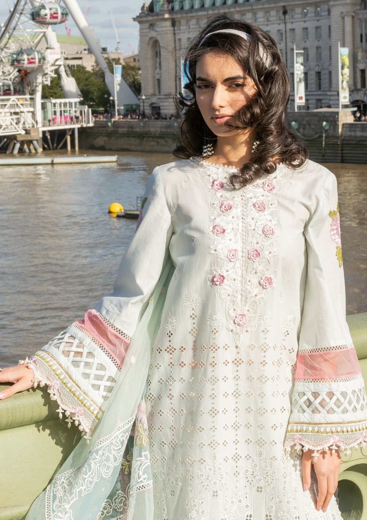 Meem | Luxury Eid Lawn 24 | MD-09 LIGHT BLUE - House Of Hania
