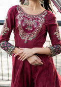 Meem | Luxury Eid Lawn 24 | MD-11 MAROON - House Of Hania
