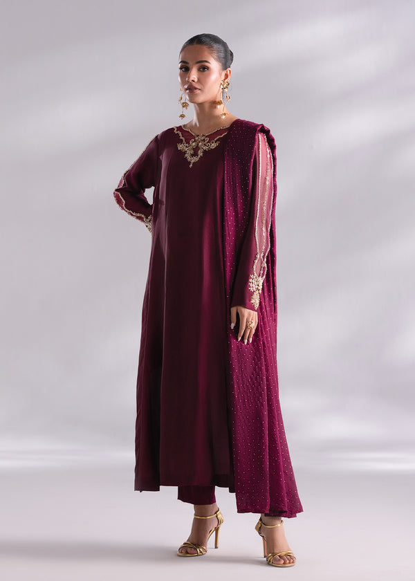 Mehak Yaqoob | Enchante The Luxe Edit | Garnet - House Of Hania