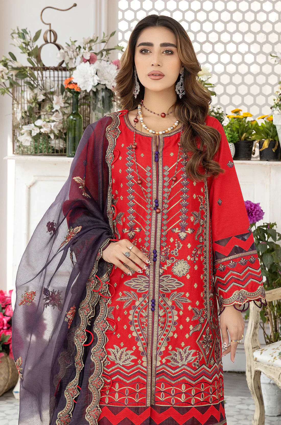 Mohagni | Muntazir Luxury Lawn 24 | AM-10 - House Of Hania