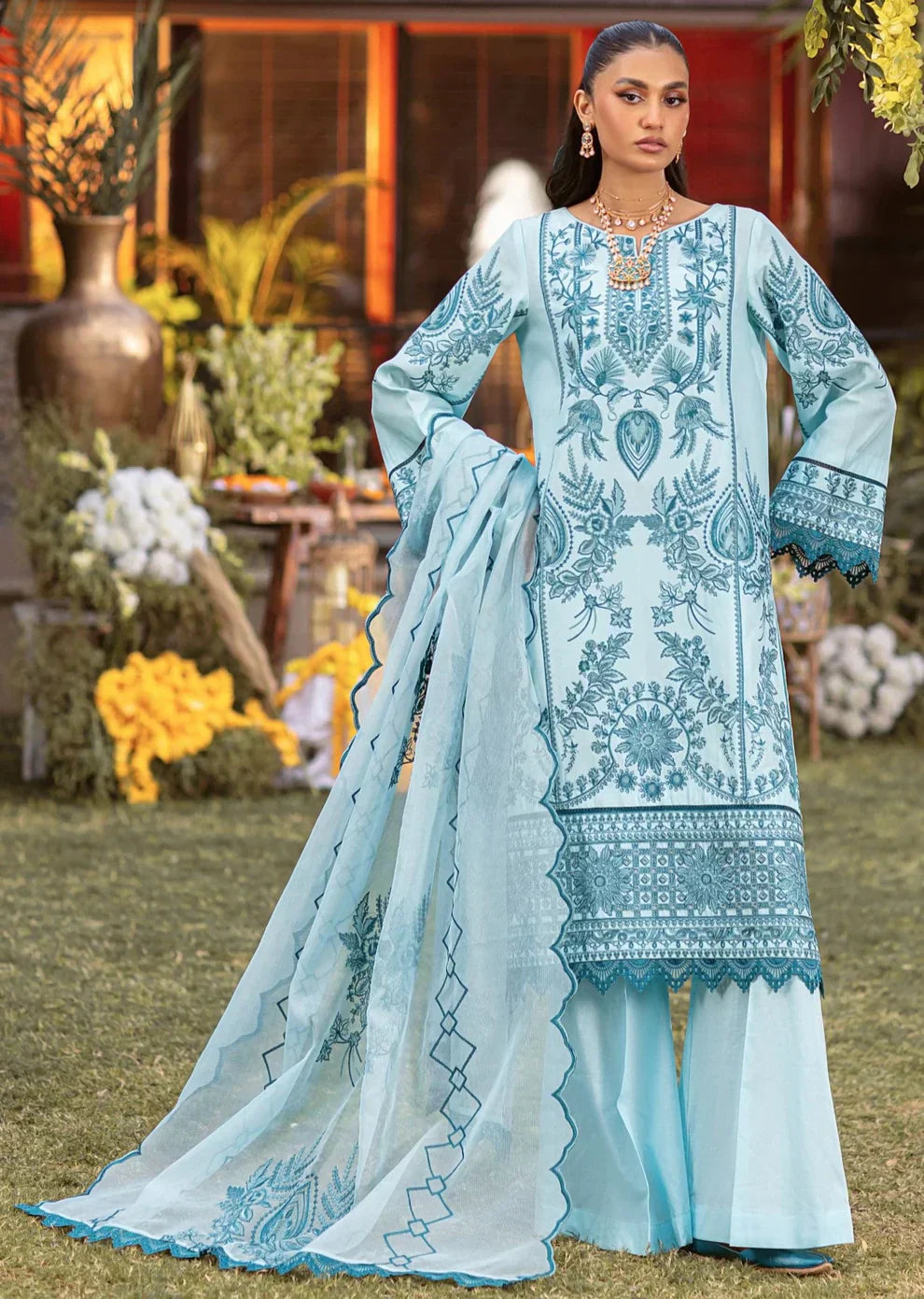 Mohagni | Muntazir Luxury Lawn 24 | CM-10 - House Of Hania
