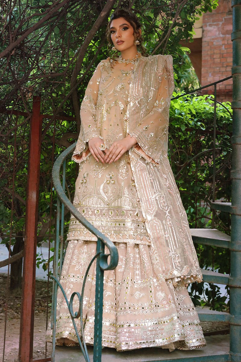 Mohsin Naveed Ranjha – MNR – NOOR JEHAN – ZWU22-12 – Creamy Beige - House Of Hania