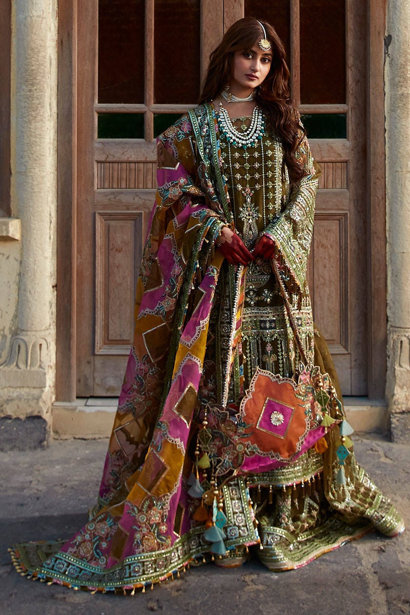 Mohsin Naveed Ranjha – MNR – VIRAAS – ZWU23-18 – Moss Green - House Of Hania