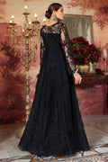 Motifz-2777-BLACK EMBROIDERED SILK NET FABRIC - House Of Hania