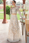 Motifz-2782-OFF-WHITE EMBROIDERED SILK NET FABRIC - House Of Hania