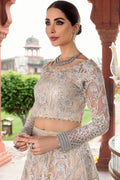Motifz-2782-OFF-WHITE EMBROIDERED SILK NET FABRIC - House Of Hania